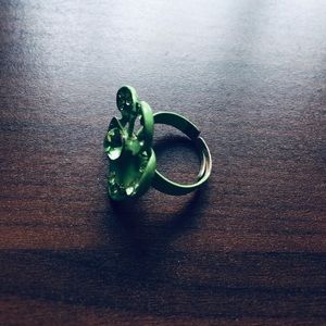 💋Lime Green Sparkling Flower Ring